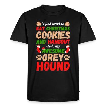 Biscuits lévriers de Noël - T-shirt Premium bio Homme - noir - Devant - Nico (187cm)