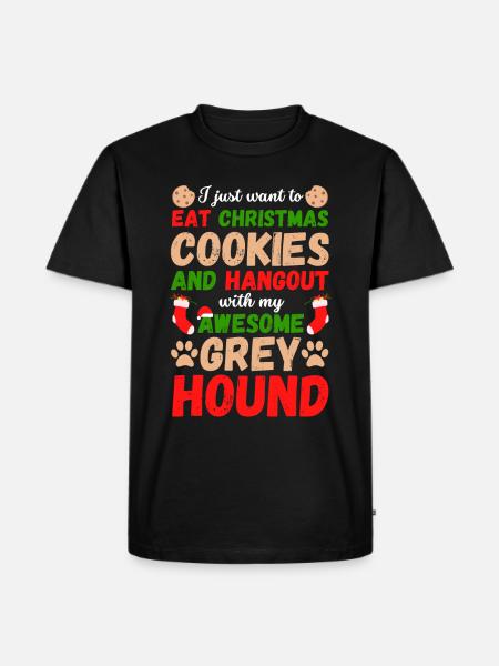 Biscuits lévriers de Noël - T-shirt Premium bio Homme - noir