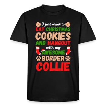 Biscuits De Noël Border Collie - T-shirt Premium bio Homme - noir - Devant - Nico (187cm)