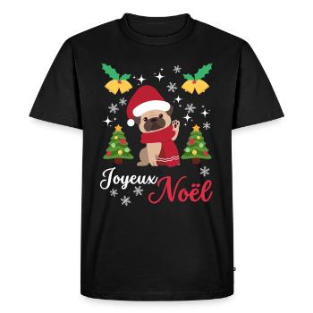 Christmas Sweet Pug Lover Kawaii - Men's Premium Organic T-Shirt - black - Front - Nico (187cm)