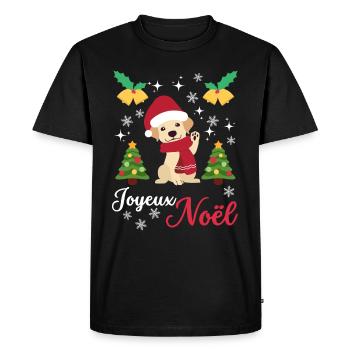 Noël Sweet Labrador Retriever Kawaii - T-shirt Premium bio Homme - noir - Devant - Nico (187cm)