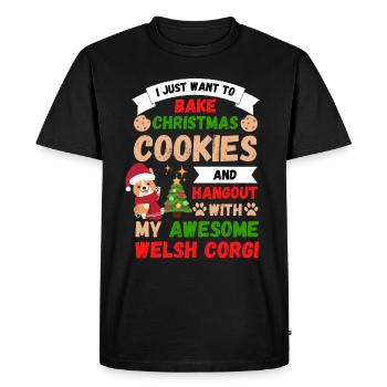 Noël Sweet Welsh Corgi Kawaii - T-shirt Premium bio Homme - noir - Devant - Nico (187cm)