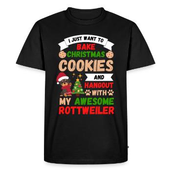 Christmas Sweet Rottweiler Lover Kawaii - Men's Premium Organic T-Shirt - black - Front - Nico (187cm)
