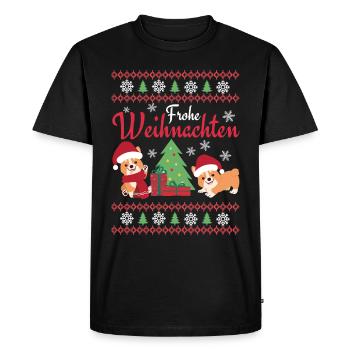 Noël Sweet Welsh Corgi Kawaii - T-shirt Premium bio Homme - noir - Devant - Nico (187cm)