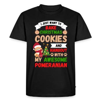 Christmas Sweet Dwarf Spitz Lover Kawaii - Men's Premium Organic T-Shirt - black - Front - Nico (187cm)