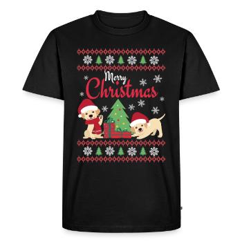 Noël Sweet Labrador Retriever Kawaii - T-shirt Premium bio Homme - noir - Devant - Nico (187cm)