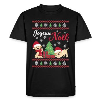Noël Sweet Labrador Retriever Kawaii - T-shirt Premium bio Homme - noir - Devant - Nico (187cm)