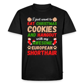 Noël Européen Shorthair Cat Cat - T-shirt Premium bio Homme - noir - Devant - Nico (187cm)