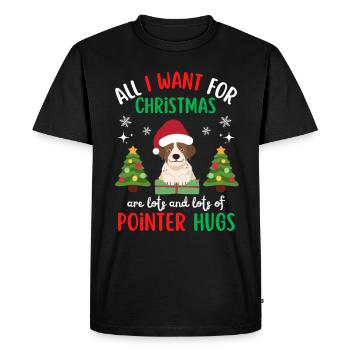 Noël Sweet English Pointer Lover Kawaii - T-shirt Premium bio Homme - noir - Devant - Nico (187cm)
