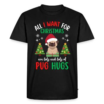 Christmas Sweet Pug Lover Kawaii - Men's Premium Organic T-Shirt - black - Front - Nico (187cm)