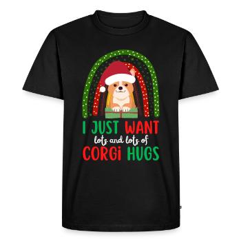 Noël mignon Welsh Corgi Kawaii - T-shirt Premium bio Homme - noir - Devant - Nico (187cm)