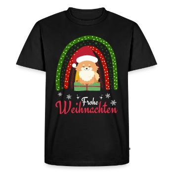 Christmas Sweet Dwarf Spitz Lover Kawaii - Men's Premium Organic T-Shirt - black - Front - Nico (187cm)