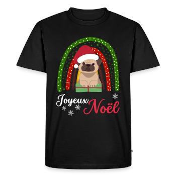 Christmas Sweet Pug Lover Kawaii - Men's Premium Organic T-Shirt - black - Front - Nico (187cm)