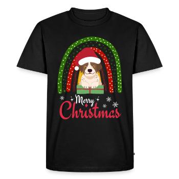Noël Sweet English Pointer Lover Kawaii - T-shirt Premium bio Homme - noir - Devant - Nico (187cm)