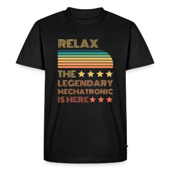 Détendez-vous le légendaire ingénieur mécatronique est rétro ici - T-shirt Premium bio Homme - noir - Devant - Nico (187cm)