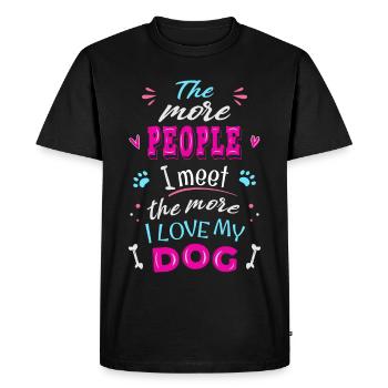 The more people I meet the more I love my dog - Men's Premium Organic T-Shirt - black - Front - Nico (187cm)