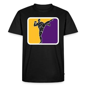 Martial Arts Fighter Kickboxing Logo Couleurs changeantes - T-shirt Premium bio Homme - noir - Devant - Nico (187cm)