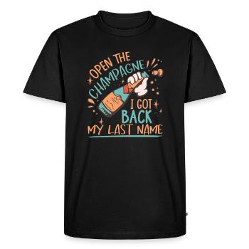 I Got Back My Last Name - Men's Premium Organic T-Shirt - black - Front - Nico (187cm)