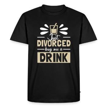 Just Divorced - Men's Premium Organic T-Shirt - black - Front - Nico (187cm)
