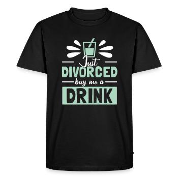 Just Divorced - Men's Premium Organic T-Shirt - black - Front - Nico (187cm)