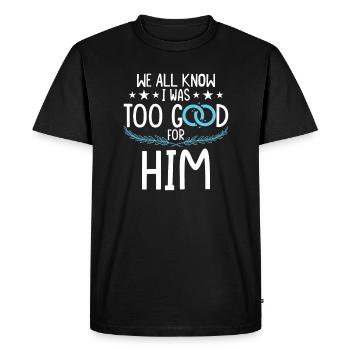 Just Divorced - Men's Premium Organic T-Shirt - black - Front - Nico (187cm)