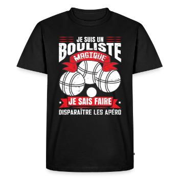 Bouliste | Pétanqueur | Boccia | Pétanque - T-shirt Premium bio Homme - noir - Devant - Nico (187cm)