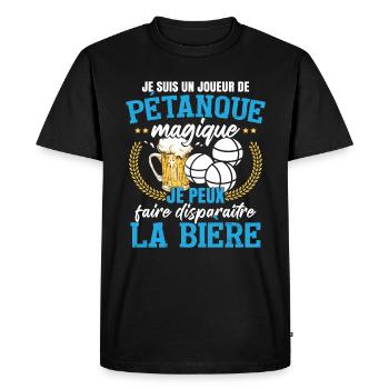 Je Suis Un Joueur De Pétanque - T-shirt Premium bio Homme - noir - Devant - Nico (187cm)