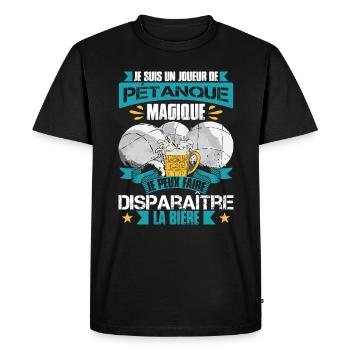Pétanqueur Humour Boccia Bouliste - T-shirt Premium bio Homme - noir - Devant - Nico (187cm)