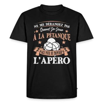 Pétanque Accessoire Boccia Cadeau - T-shirt Premium bio Homme - noir - Devant - Nico (187cm)