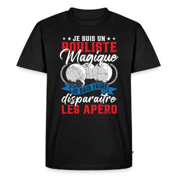 Cadeau Humoristique Pétanque Boccia Pétanque - T-shirt Premium bio Homme - noir - Devant - Nico (187cm)