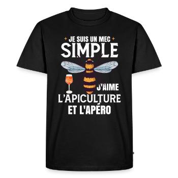 Apiculture Et L'Apéro - T-shirt Premium bio Homme - noir - Devant - Nico (187cm)