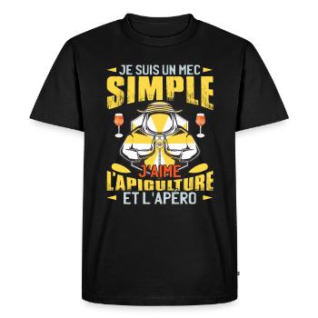 Abeilles | Apicole | Apiculture | Bee - T-shirt Premium bio Homme - noir - Devant - Nico (187cm)