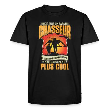 Papa Chasseur - T-shirt Premium bio Homme - noir - Devant - Nico (187cm)