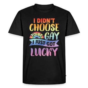 Je n’ai pas choisi d’être gay | LGBTQ - T-shirt Premium bio Homme - noir - Devant - Nico (187cm)