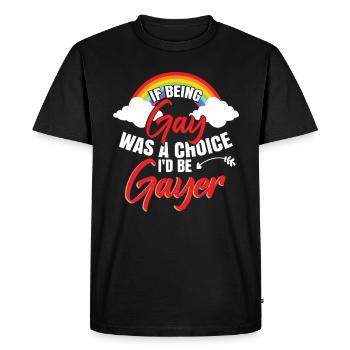 Sensibilisation à la fierté LGBTQ gaie - T-shirt Premium bio Homme - noir - Devant - Nico (187cm)