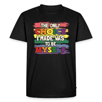 LGBT Quote Rainbow Color Lesbian Gay Parade - Men's Premium Organic T-Shirt - black - Front - Nico (187cm)