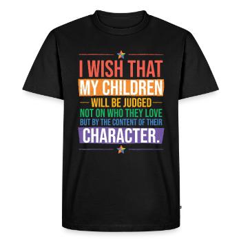 Mois de la fierté des mamans LGBT - T-shirt Premium bio Homme - noir - Devant - Nico (187cm)