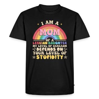 Je suis maman d’une fille lesbienne - T-shirt Premium bio Homme - noir - Devant - Nico (187cm)