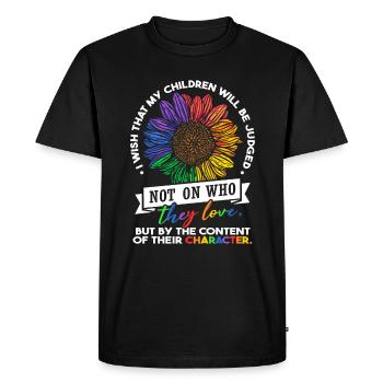 Maman LGBT | Mois de la fierté | Droits des homosexuels - T-shirt Premium bio Homme - noir - Devant - Nico (187cm)