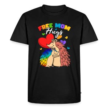Maman gratuite embrasse | Mois de la fierté | Communauté gaie - T-shirt Premium bio Homme - noir - Devant - Nico (187cm)