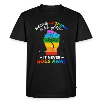 Drôle de mois de la fierté lesbienne - T-shirt Premium bio Homme - noir - Devant - Nico (187cm)