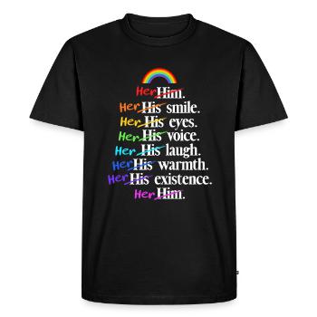 Lesbian Pride LGBT Lesbian Couple Rainbow Flag - T-shirt Premium bio Homme - noir - Devant - Nico (187cm)
