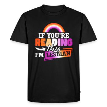 Drapeau arc-en-ciel LGBT | Mois de la fierté | Fierté lesbienne - T-shirt Premium bio Homme - noir - Devant - Nico (187cm)