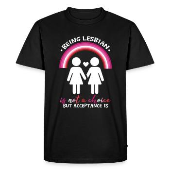 Citation lesbienne LGBT Pride Lesbian Rainbow Flag - T-shirt Premium bio Homme - noir - Devant - Nico (187cm)