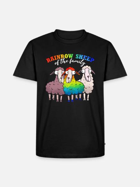 Rainbow Sheep Of The Family - Men's Premium Organic T-Shirt - black