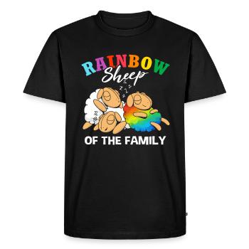 Rainnbow Sheep LGBTQ - T-shirt Premium bio Homme - noir - Devant - Nico (187cm)