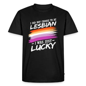 Je n’ai pas choisi d’être lesbienne - T-shirt Premium bio Homme - noir - Devant - Nico (187cm)