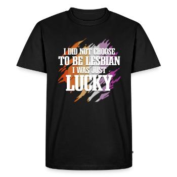 Citation lesbienne Mois de la fierté drôle - T-shirt Premium bio Homme - noir - Devant - Nico (187cm)