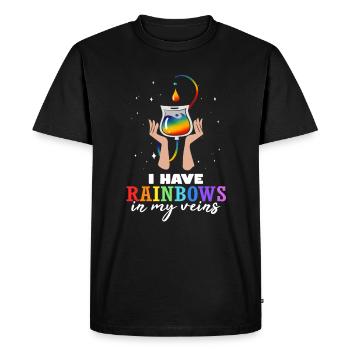 Rainbow Veins LGBTQ Pride Month Gay Lesbienne - T-shirt Premium bio Homme - noir - Devant - Nico (187cm)