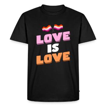 Mois de la fierté LGBTQ lesbienne - T-shirt Premium bio Homme - noir - Devant - Nico (187cm)